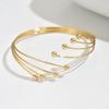 Minimalist Metal Round Bead Open Bangle: European & American Niche Versatile Women's Jewelry