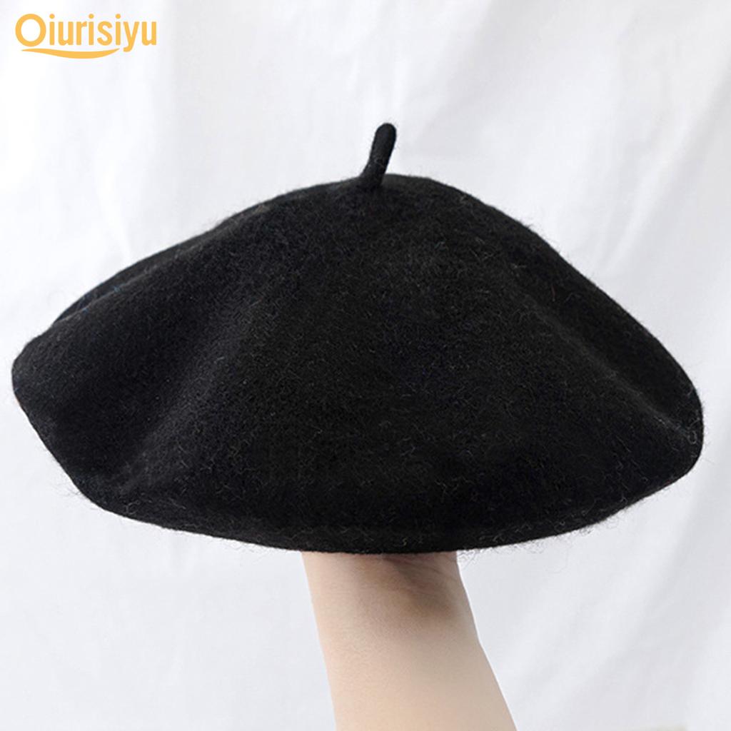 Solid Color Warm Woolen Beret Hat 