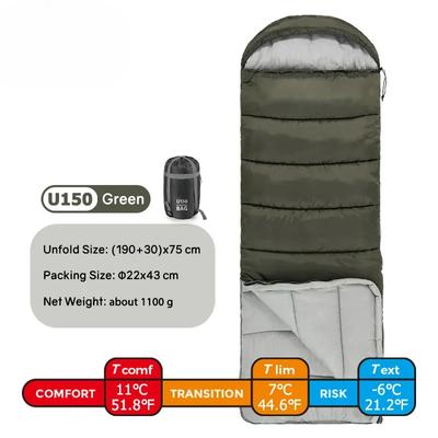 שק שינה Naturehike קל משקל במיוחד לחורף מכותנה שומר חום שק שינה זוגי ניתן לחיבור שקי שינה לקמפינג