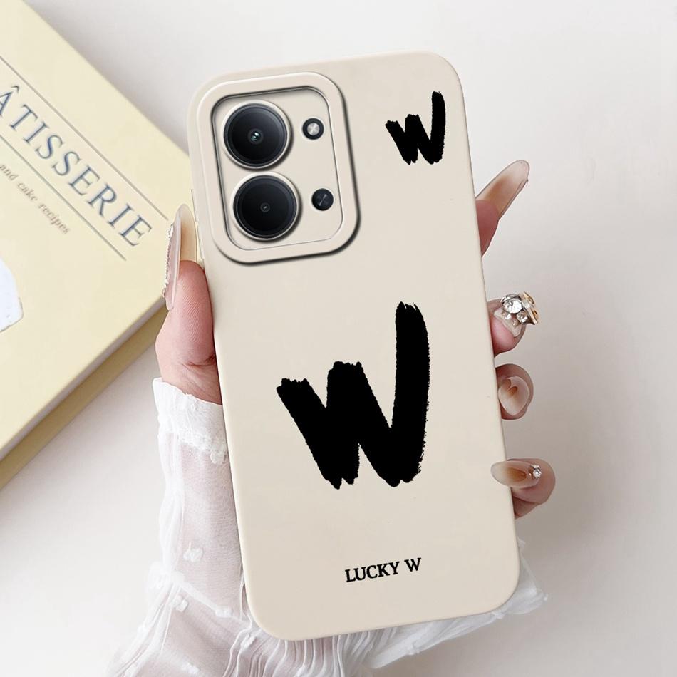 For Xiaomi Poco C85 4G Lucky Initial Letter Phone Case For Poco C85 C 85 4G Soft Silicone Shockproof Cases Bumpers