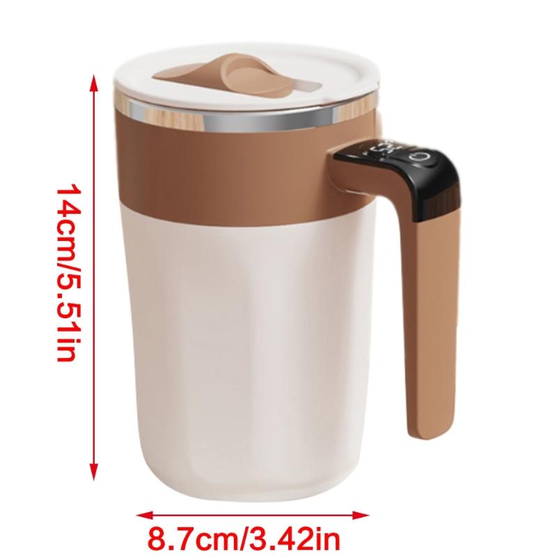 USB Rechargeable Mixing Coffee Mug Automatic Stirring Cup with Digital Temperature Display for Office and Home Use
