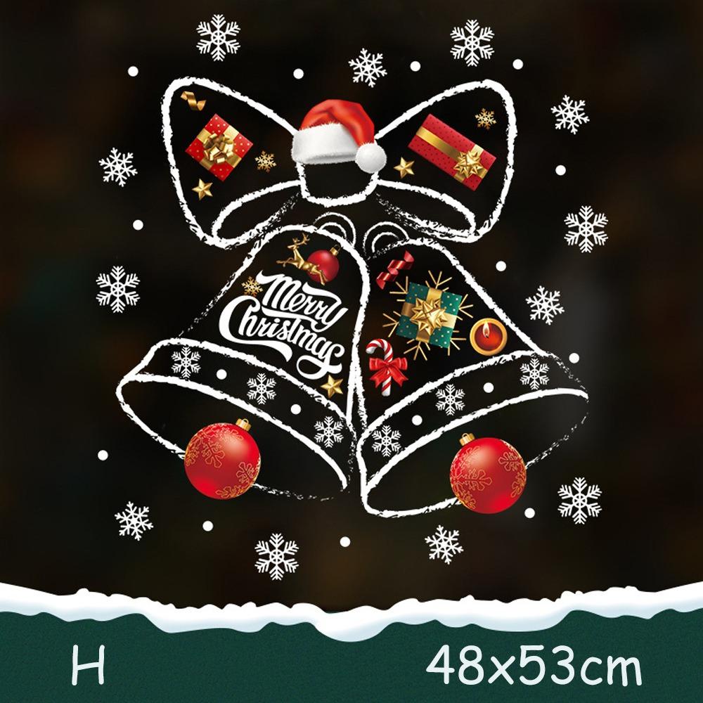 2025 Happy New Year Christmas Sticker Santa Claus Snowman Xmas Decal Merry Christmas Xmas wreath Window Sticker Shopping Mall