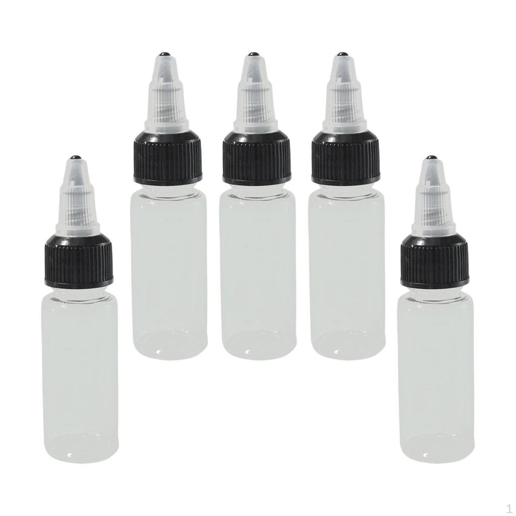 5 Count Sharp Dropper Bottles for Liquids with No Leakage Design