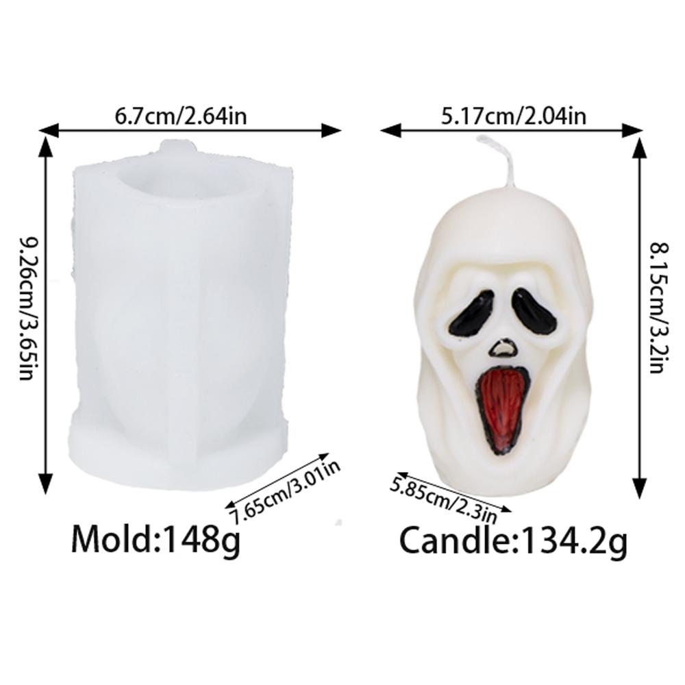Halloween Scary Scream Mask Killer Silicone Candle Mold DIY Horror Tombstone Skull Candle Plaster Home Decoration Mold