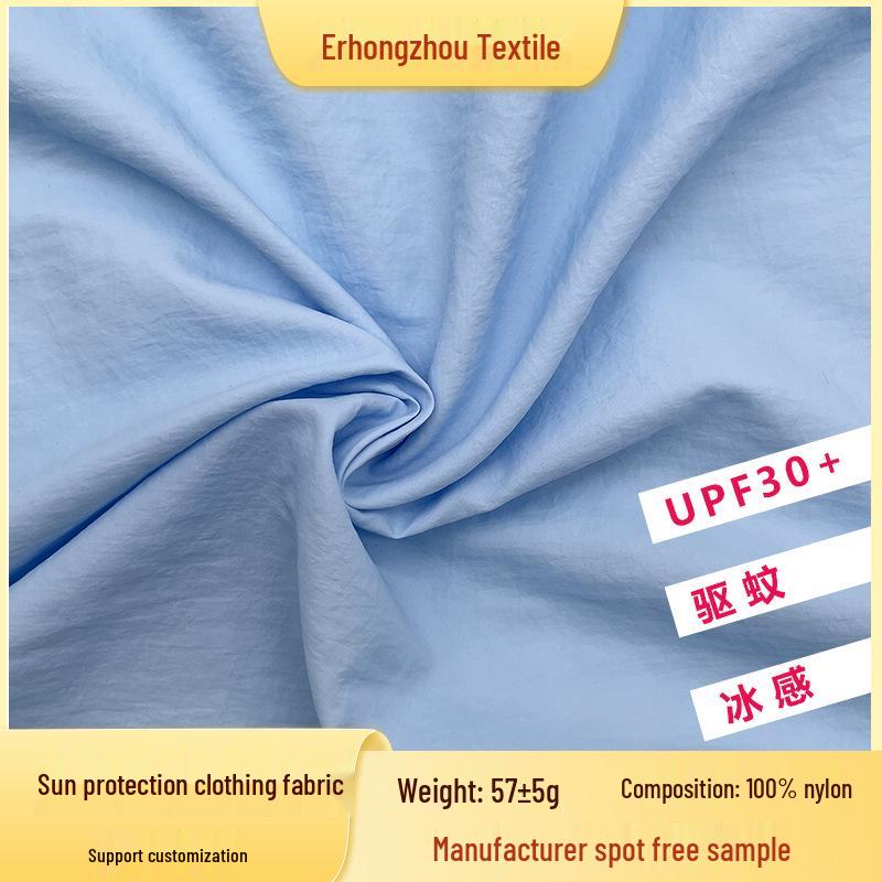 Tkanina Nylonowa Jedwab Lodowy UPF50+ Ochrona Przeciwsłoneczna, Odstraszająca Komary, Szybkoschnąca, Materiał Ubraniowy Anti-UV.