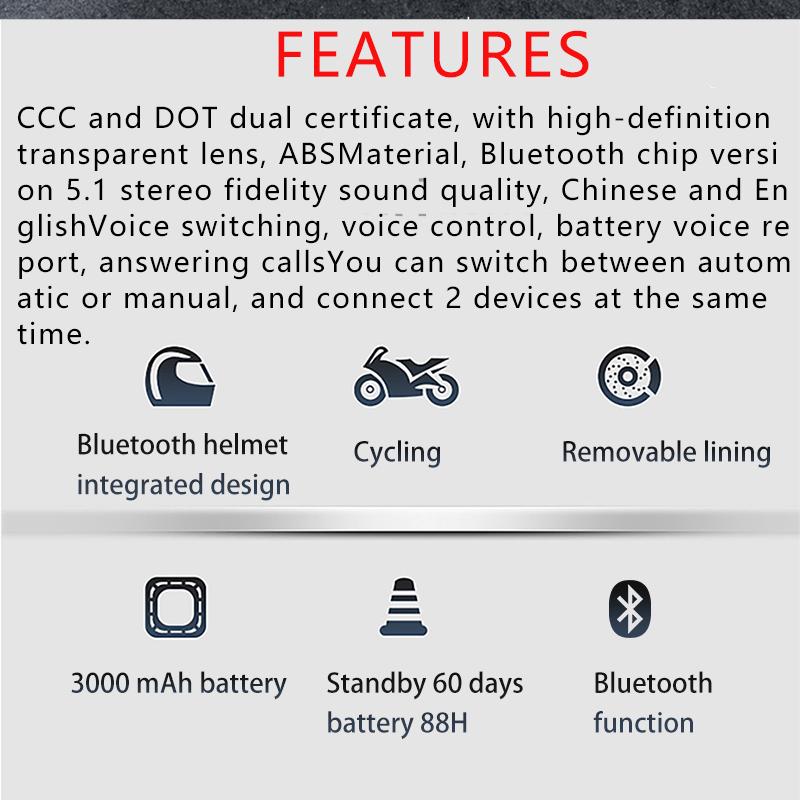 Motorrad Sicherheit Hut Anti-Fog Dual Objektiv Bluetooth Helm Halb Helm Mit BT