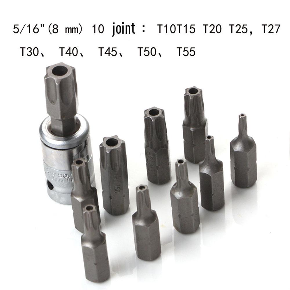 34PCS Torx Bit Socket  and  E-Torx Star Socket Set 1/2” 1/4“ 3/8” Drive Male/Female E-Security Bits  Hand Wrenches Repair Tool