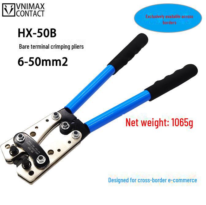 Large Copper & Aluminum Crimping Pliers Set with HX-50B Cable Cutter and Wire Stripper.