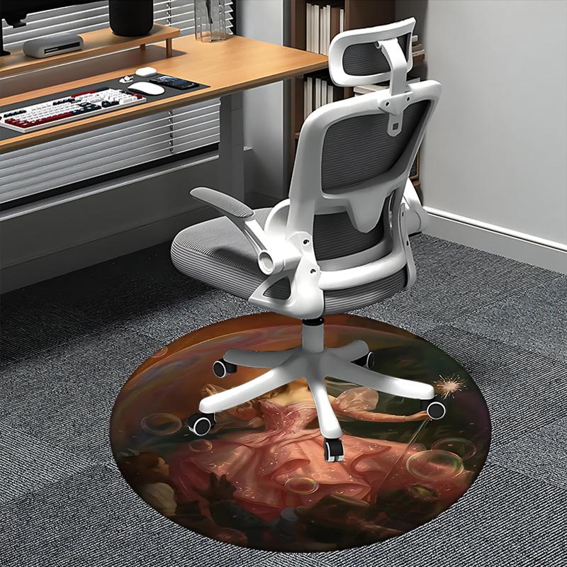 

Fairy Tale Princess,Sparkling Wand Chair mat Round Rug Office carpet, Machine Washable, Non slip, Suitable for Living Rooms, Bedrooms 80cm