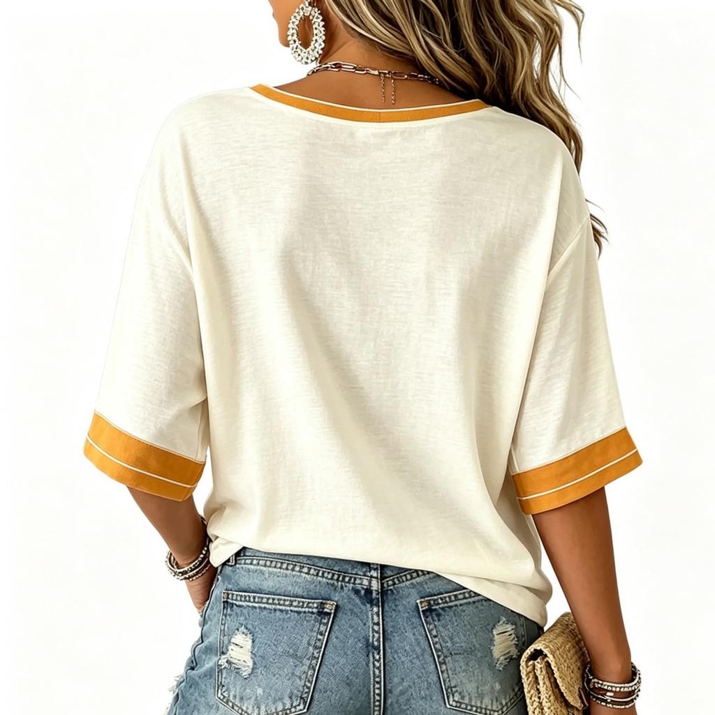 Women's V-Neck Halloween Print Lightweight Blouse for Spring and Summer Casual Wear