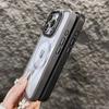 With Camera Glass Metal Lens Bracket Acrylic Clear Cover Magnetic Transparent Phone Case for Iphone 13 14 15 16 17Pro Max Cases
