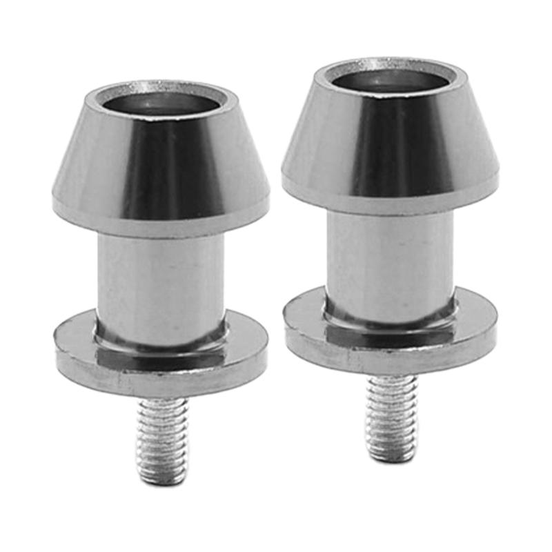 2pcs Silver Aluminum Alloy M8 Motorcycle Racing Adapter Holder Swingarm Coil Slider Mount Stand Screw