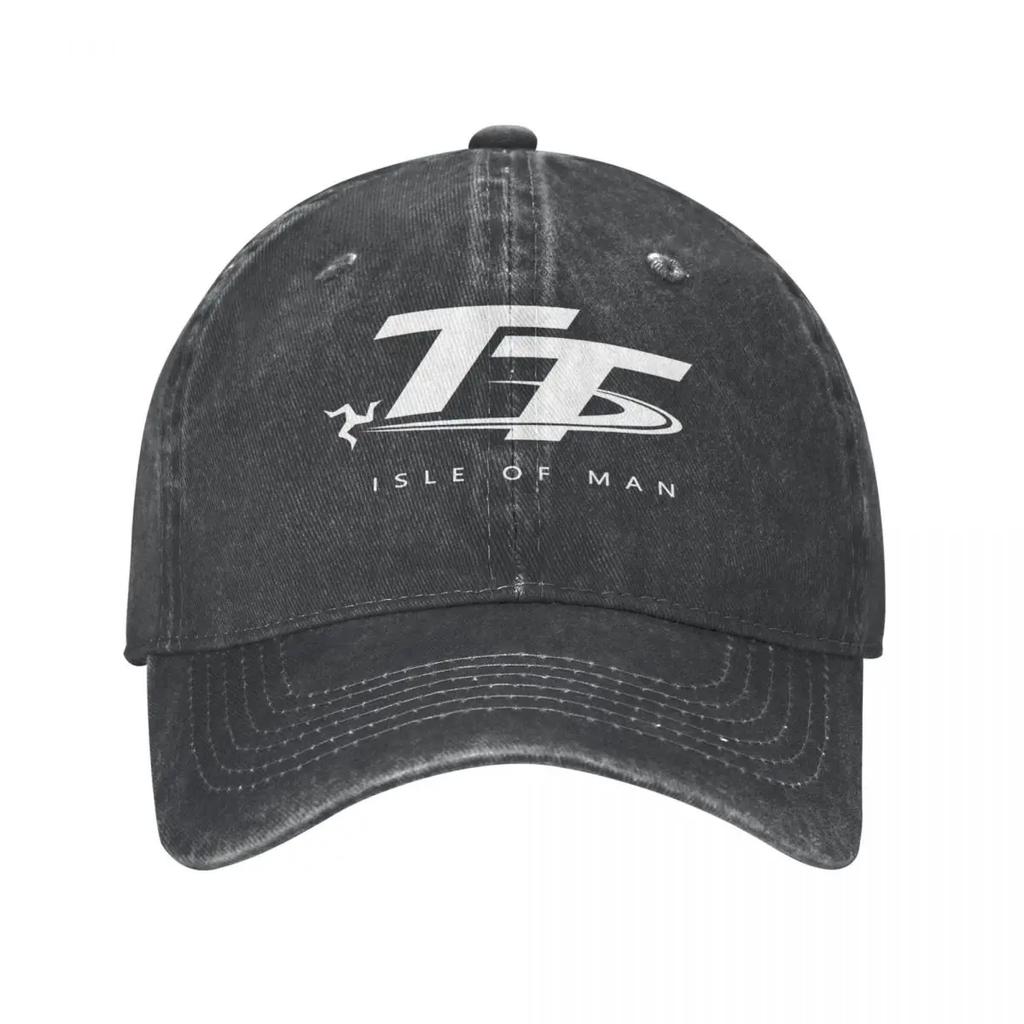 Isle Of Unisex TT Motorcycle Baseball Cap Vintage Distressed Denim Snapback Cap for Unisex Women Outdoor Activities Caps Hat