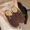 Mode 2025 Neue Damen Weichsohle Outdoor Tragbare Hausschuhe Halbslipper Flachkopf Bedeckt Sommer Retro-Stil Slipper