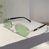 Rimless Cat-Eye Fashion Glasses Lightweight Design for Pography Outings