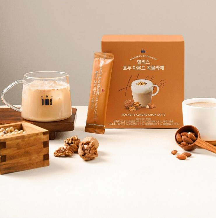 Hollys Walnut Almond Grain Latte Instant Mix 20 Sticks