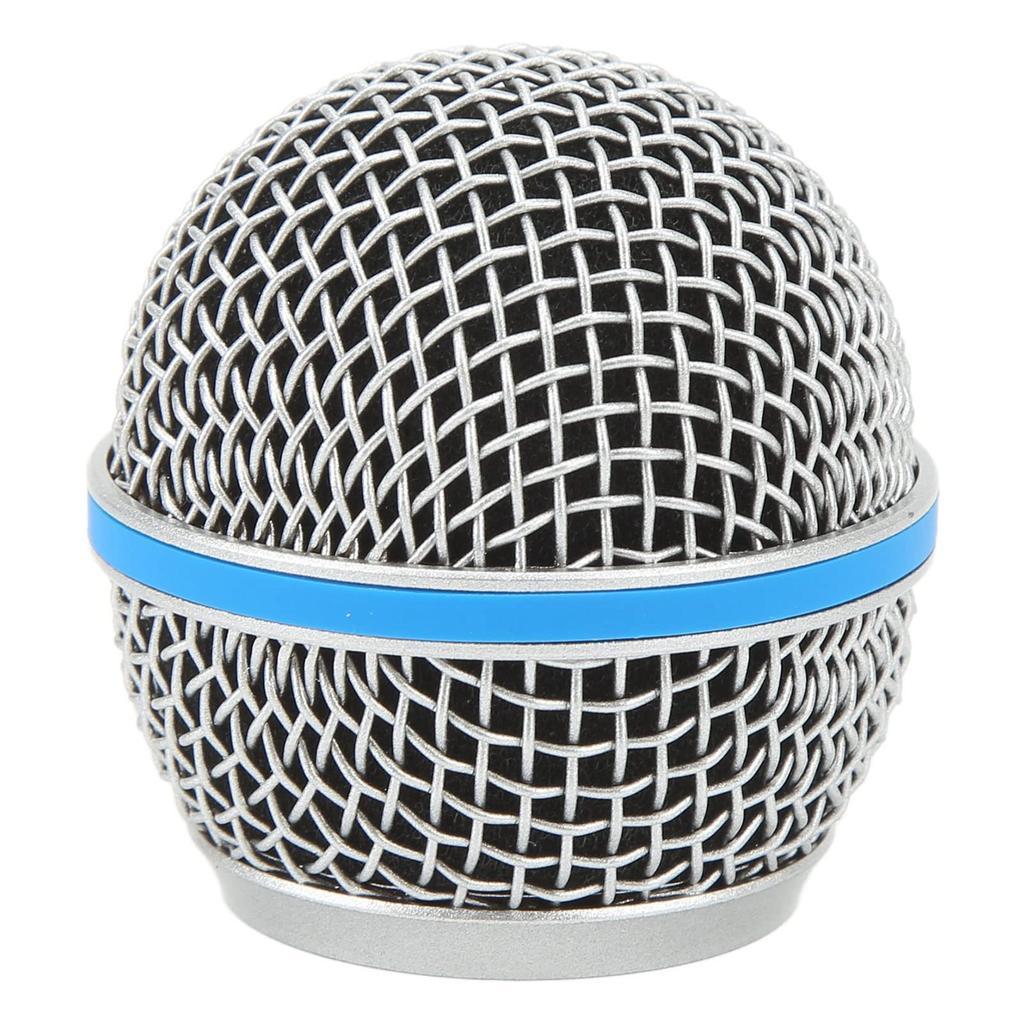 Replacement stainless steel microphone ball head grille for Beta58A, durable windproof foam filter, wide compatibility, inner foam filter