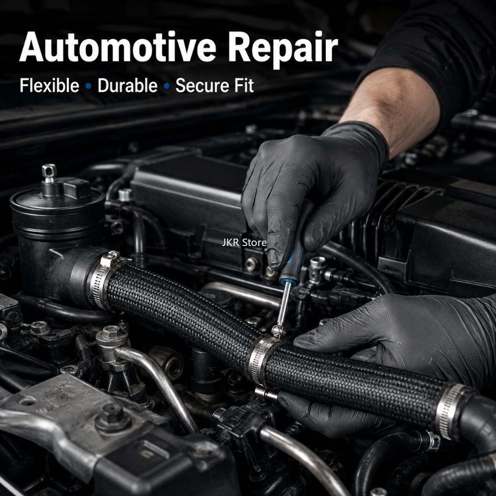 NBR Fuel Hose with Clamps Oil Resistant 4mm 5mm 6mm 8mm 10mm 12mm Diesel Pipe for Vehicle Plumbing Repair and Maintenance