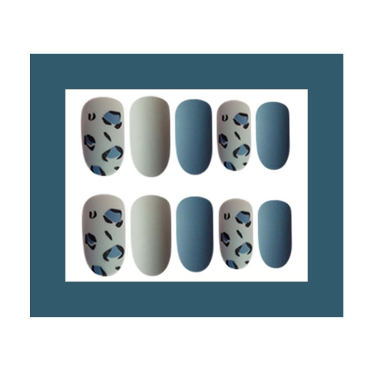 24Pcs False Nails Frosted Women Fake Nail Square Top Finish Designs Finger Nail Art Tips