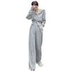 Hoodie Jacket Sweatpants Suit Hooded Short Sweatshirt Outwear Sports Pants Suit Women
