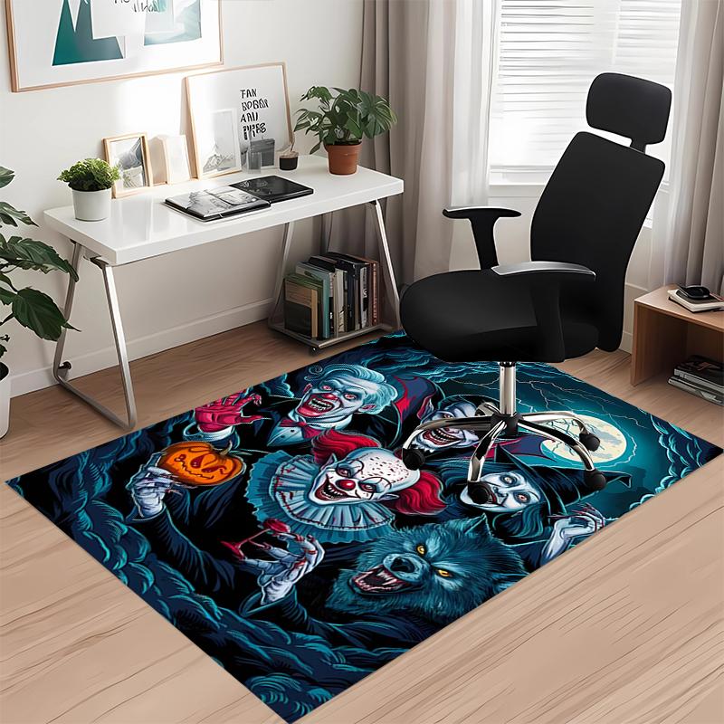 Halloween horror Printed Carpet, for Office Chair Living Room Bedroom Kitchen Room Decor Gifts.