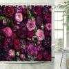 1pc Shower Curtain - Lush Floral Arrangement with Velvety Roses & Dahlias In Purple, Pink, Magenta Vibrant Home Accent