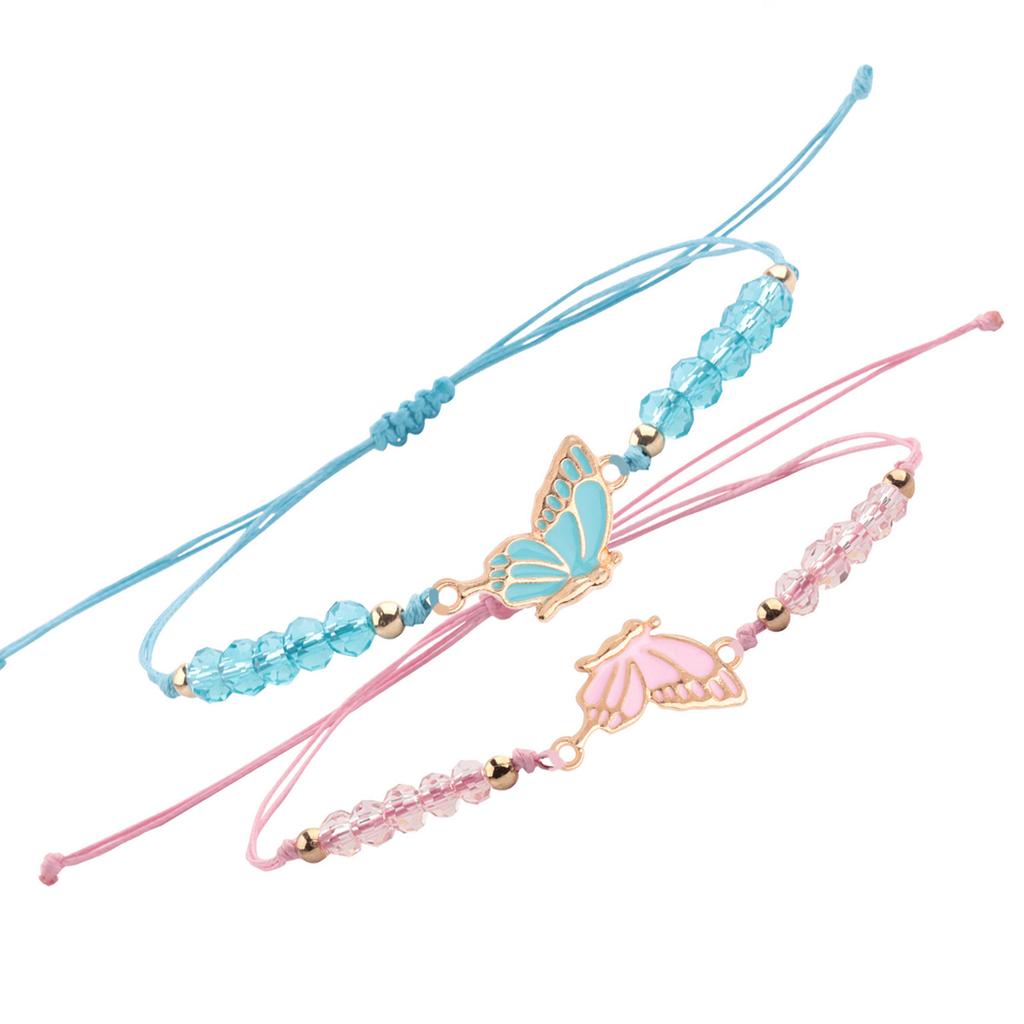 Set Of 2 Matching Friendship Bracelets for Children Girls Braided Rope Handchain Fashion Wrist Accessories for Bestie