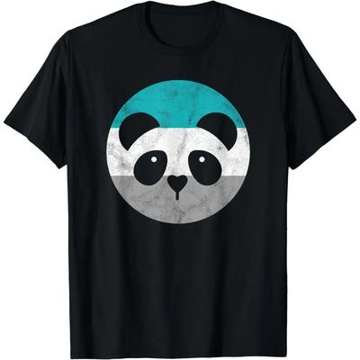 Panda Face Retro Gift for Men or Boys T-Shirt Cute  Kawaii Clothes Tops  Women Clothing  Ropa De Mujer