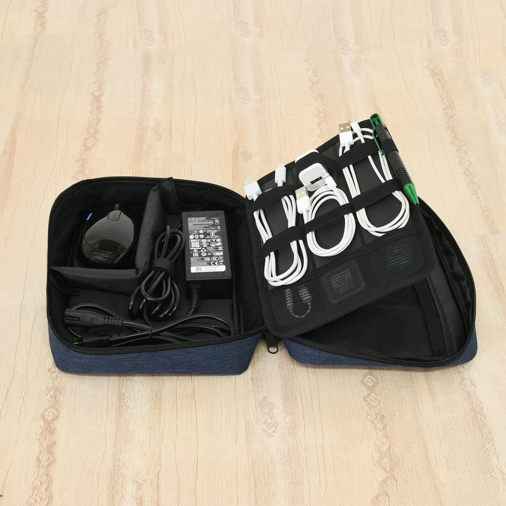 KING Travel Pouch Gadget Pouch Travel Business Trip Convenient Goods Storage Pouch for Mobile Devices Navy 825629 Mouse, Cables, A-LGP-NV