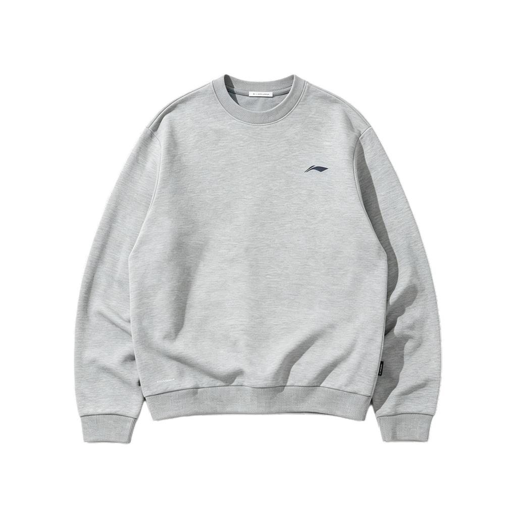 Li Ning Simple Solid Color Knitted Long Sleeve Sports Sweatshirt Men tops AWKNM31-2