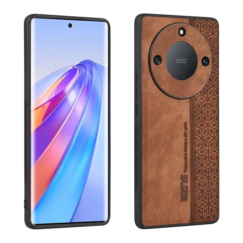 Luxury 3D Embossed Leather Case for Honor X50 Pro GT X9a X9b X30 X9 X40 X40i X50i Skin Feel Soft Edge Rugged Bumper Back Cover