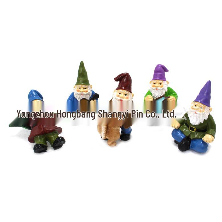 Resin Garden Gnome and Dwarf Figurines for Lawn and Courtyard Decor.