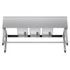 3 Compartment Sink, 18-Gauge 304 Stainless Steel, 254x356x254 mm Bowl Size, 3 Bay Commercial Under Bar Sink with Double Drainboard and Backsplash for