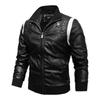 2021 Men's Fashion Hooded Embroidered Leather Motorcycle Jacket, Autumn/Winter Outerwear