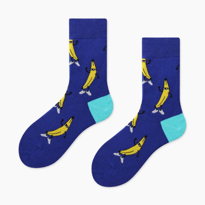 Food  Cool Socks  New Dessert Creative Pattern Men's Socks Tide Cool Socks Women Cotton Casual Socks