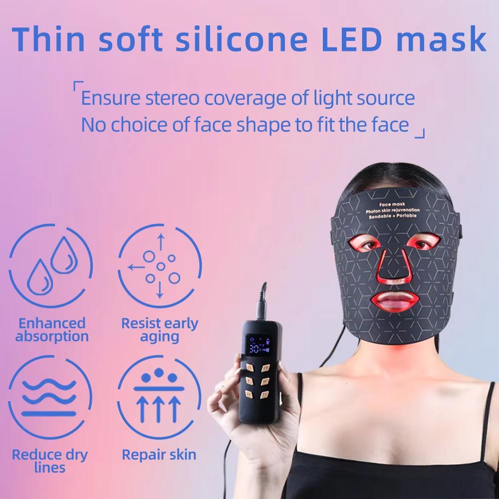 Led Mask Photon Mask For Red Lights Infrared Light,Skin Care Face Care Facial Led Mask 4 Colors Home Use Beauty