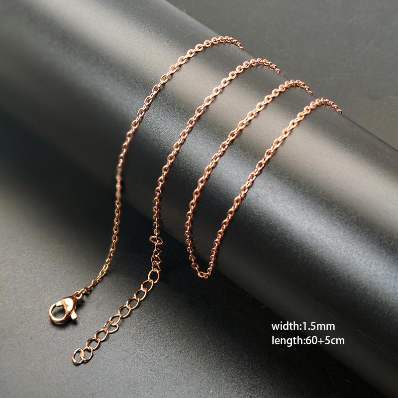 60pcs 1.5mm-4mm Width 40-60cm Length Stainless Steel Necklace Chain Pendant Hang Charms Women Jewelry Making DIY Accessories