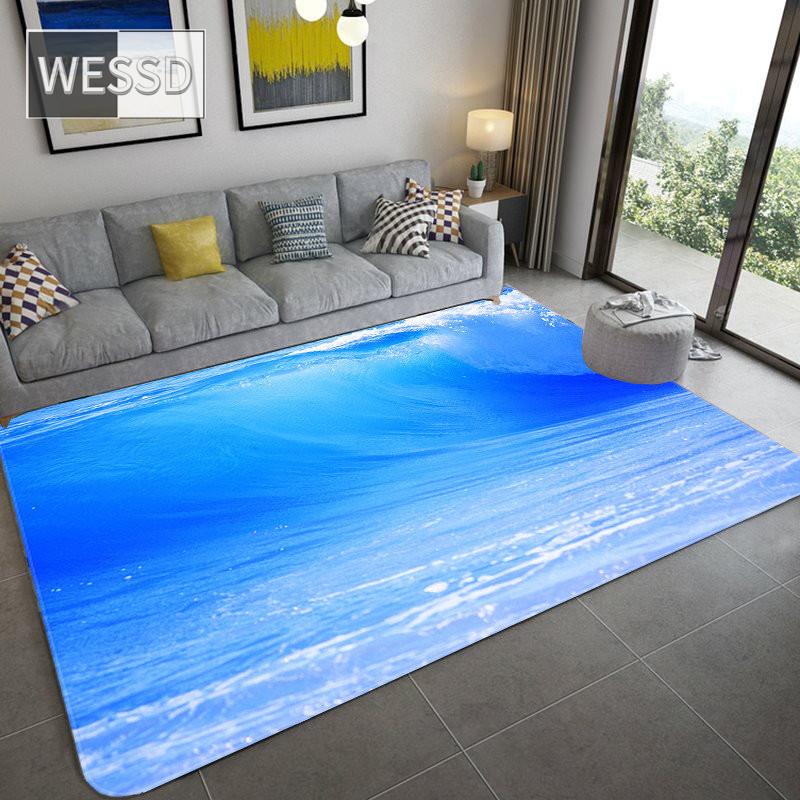

3D большой ковер с морской волной для украшения гостиной, мягкий противоскользящий ковер для ванной комнаты, напольный коврик, ковер для спальни, кухонный ковер, ковер для дивана 40x60cm 1pcs