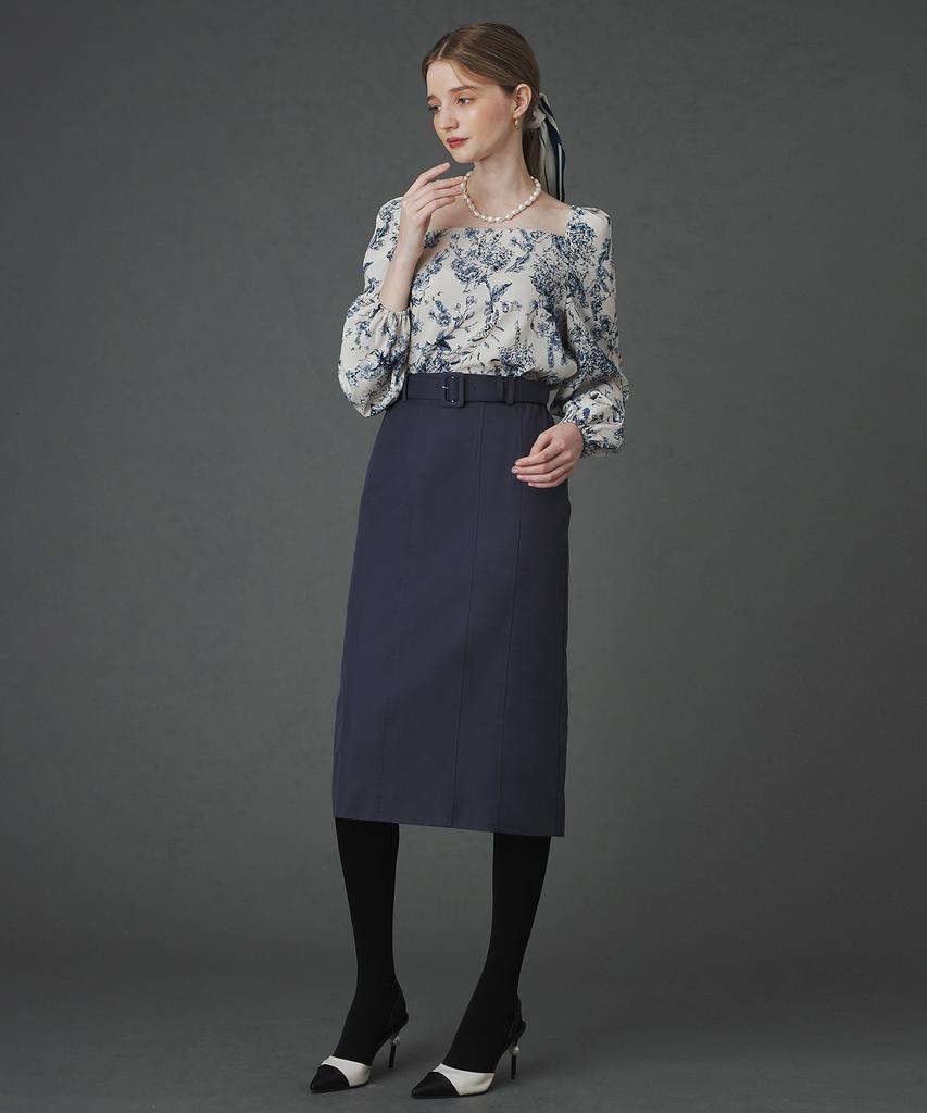 Pelimela Rosemary Belt Set Skirt (Blue Grey)
