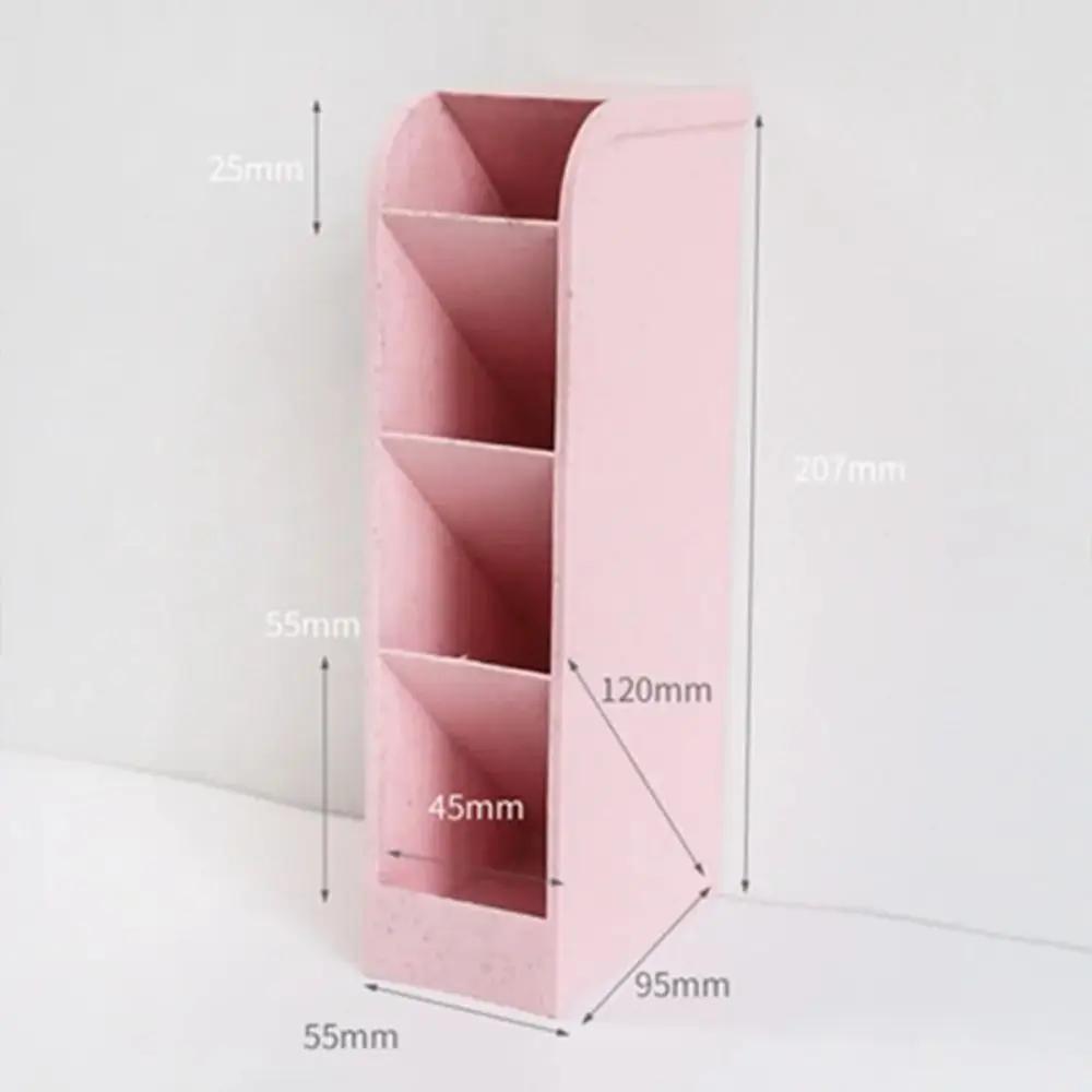 4 Grids Oblique Pen Holder Large Capacity Pencil Makeup Brush Storage Holder Desk Stationery Organizer Office School Supplies