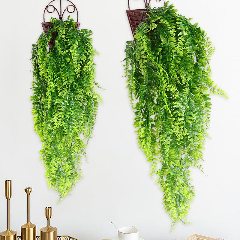 90Cm Persian Fern Leaves Vines Home Room Decor Hanging Artificial Plant Plastic Leaf Grass Wedding Party Wall Balcony Decoration