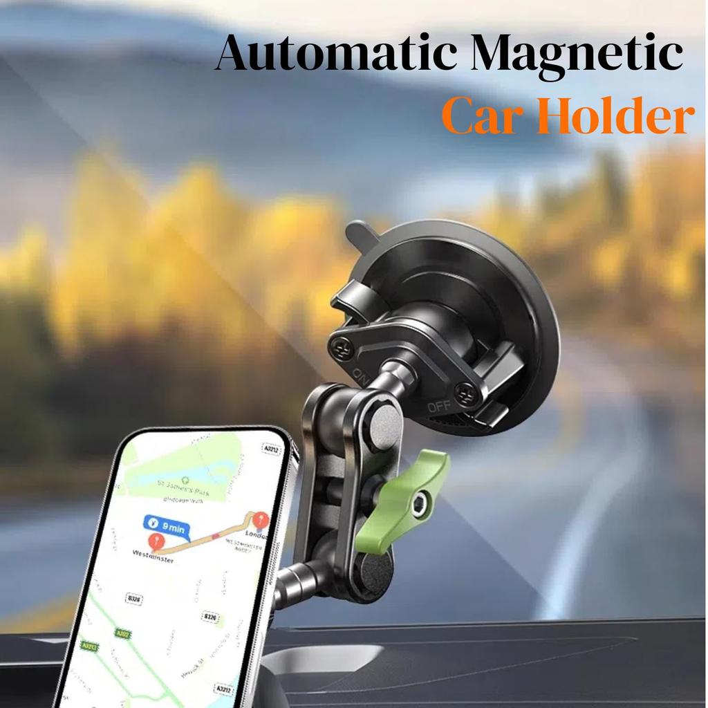 Universal Magnetic Phone Car Mount - Dashboard, Windshield & Window Adjustable Holder for All Smartphones