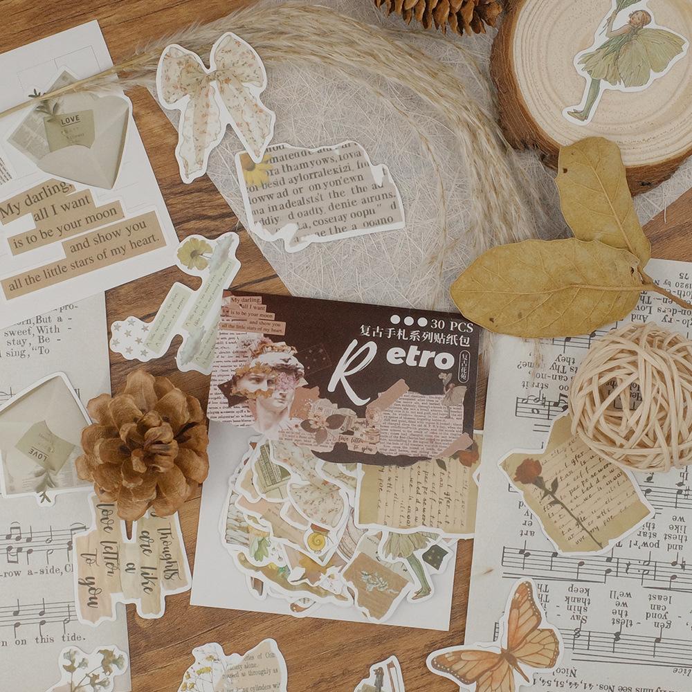 

Набор наклеек Shile Retro Fragment Notes Series в стиле инс, креативный материал для украшения блокнота, стикер