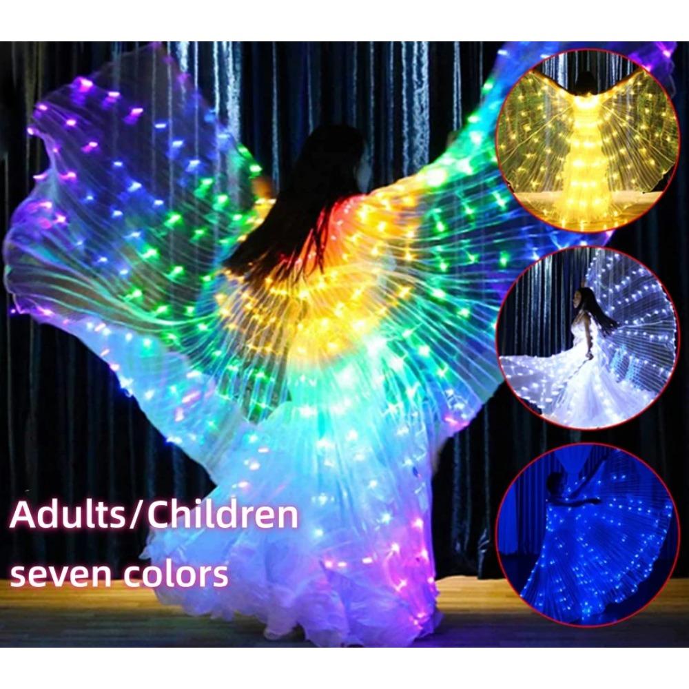 Belly Dance Wings LED Isis Shining Glow Prop For Halloween Performance Adult Angel Party Cosplay Stage Show