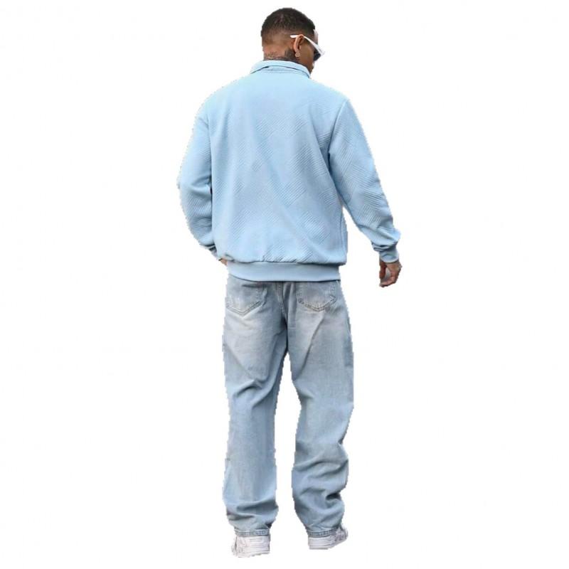 Jeans da uomo 2026 Retro Lavati Usurati Vestibilità Dritta Gamba Larga Casual