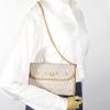 Dior Honeycomb pattern Chain Shoulder Shoulder Bag 2-way clutch vintage beige PVC Women Used