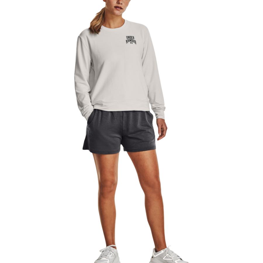 Under Armour Sudadera Pulóver de Cuello Redondo con Estampado de Letras para Mujer Gris 1379477-114