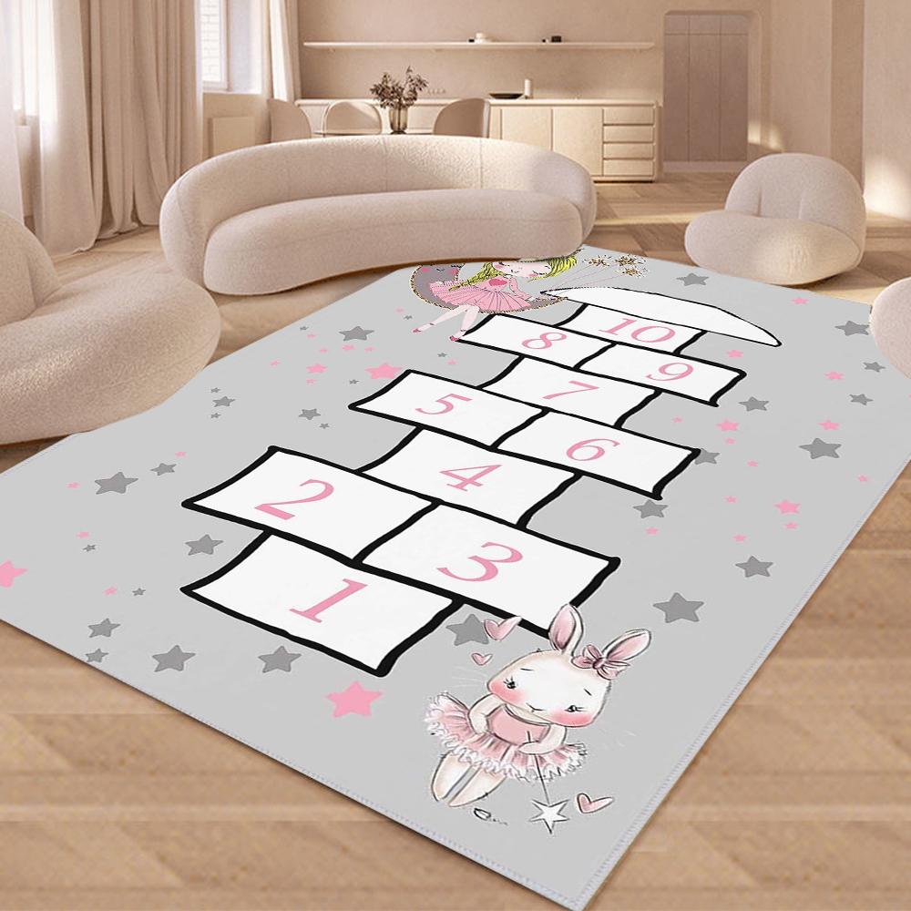 

Hopscotch Rainbow Number Carpet for Living Room Home Decoration Sofa Area Rugs Non-slip Bedroom Rug Washable Door Mat 40x60cm