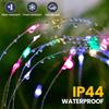 60/90/150/200 LED Solar Fireworks Lights Outdoor Decorative Multicolor Starburst Waterproof Lamps with 8 Modes for Garden Path