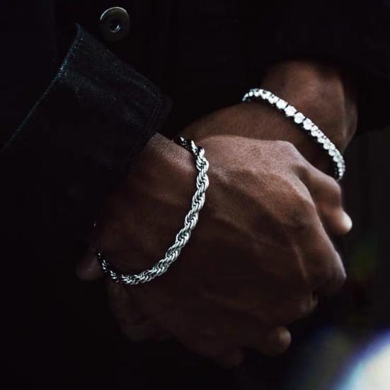 Women Elegant Silver Plated Twisted Chain Bracelet Bangle Jewelry Fashion Accessories for Party